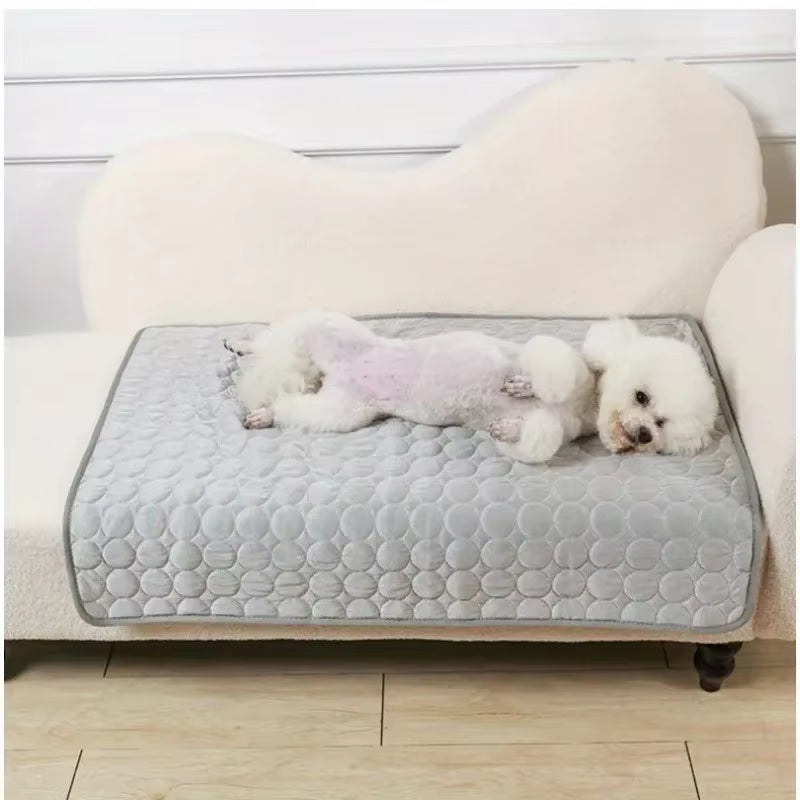 Pet Self Cooling Mat, Ice Silk, Cooling Pad for Dogs and Cats, Ideal for Pet Beds, Kennels, Couches and Floors