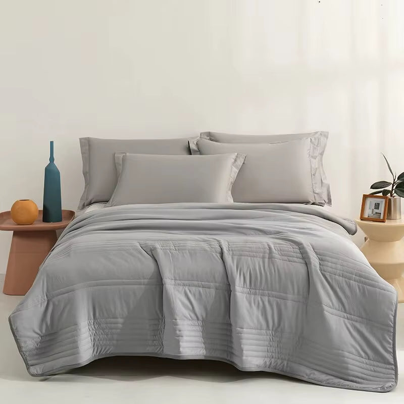 Fiber Summer Cooling Air Conditioning Blanket Skin Friendly Washed Quilt with Thickened Core Air Conditioner Cooled in Summer