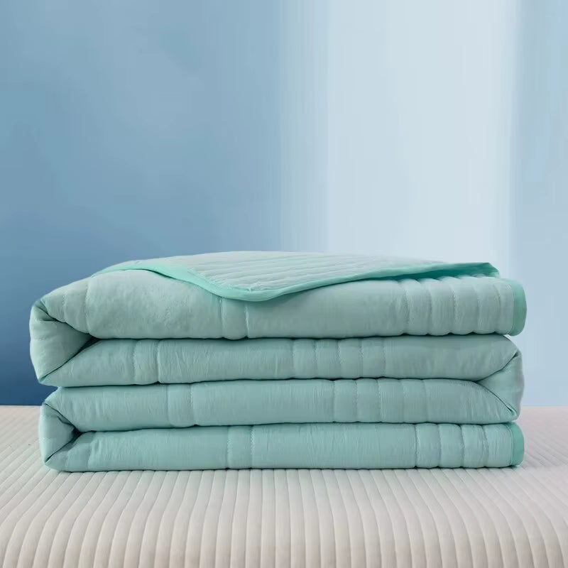 Fiber Summer Cooling Air Conditioning Blanket Skin Friendly Washed Quilt with Thickened Core Air Conditioner Cooled in Summer