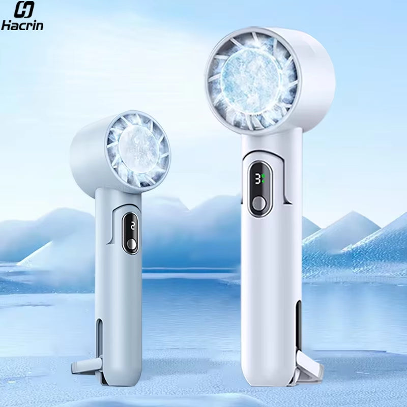 Portable Handheld Turbo Fan Folding Mini Portable Hand Fan USB Rechargeable 4000Mah Battery Electric Cooling Fan Mini Fan Cooler
