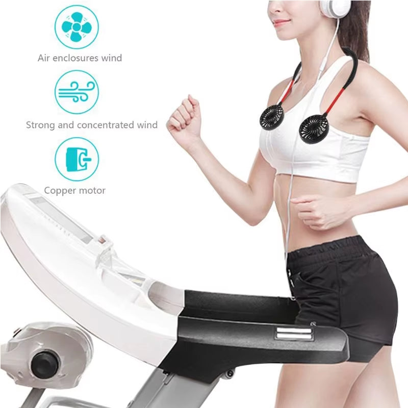 Neck Fan Portable Face USB Hands-Free Mini Wearable Sports Handheld Cooling Small New Fans