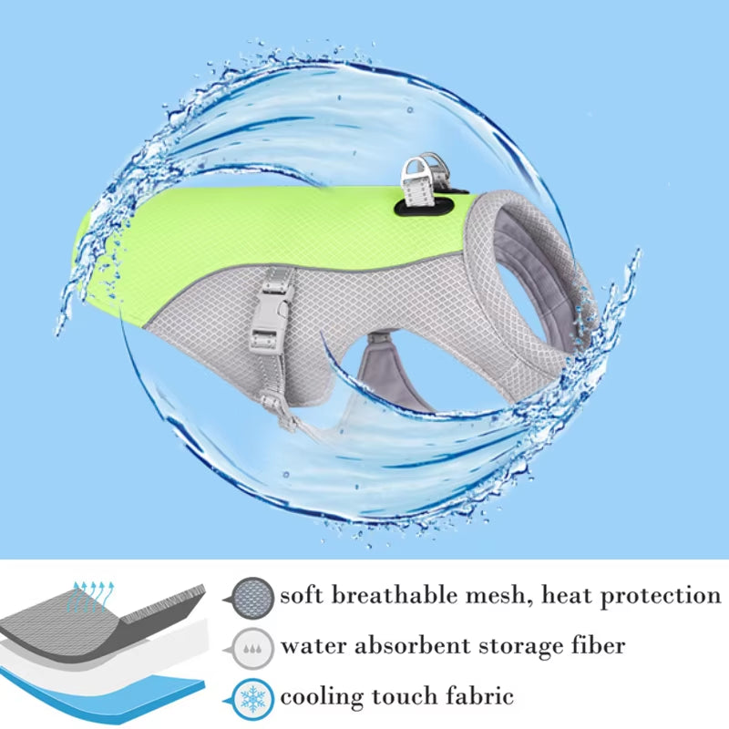 Ultimate Summer Dog Cooling Vest Harness – Reflective, Quick Release Jacket for All Dog Sizes!
