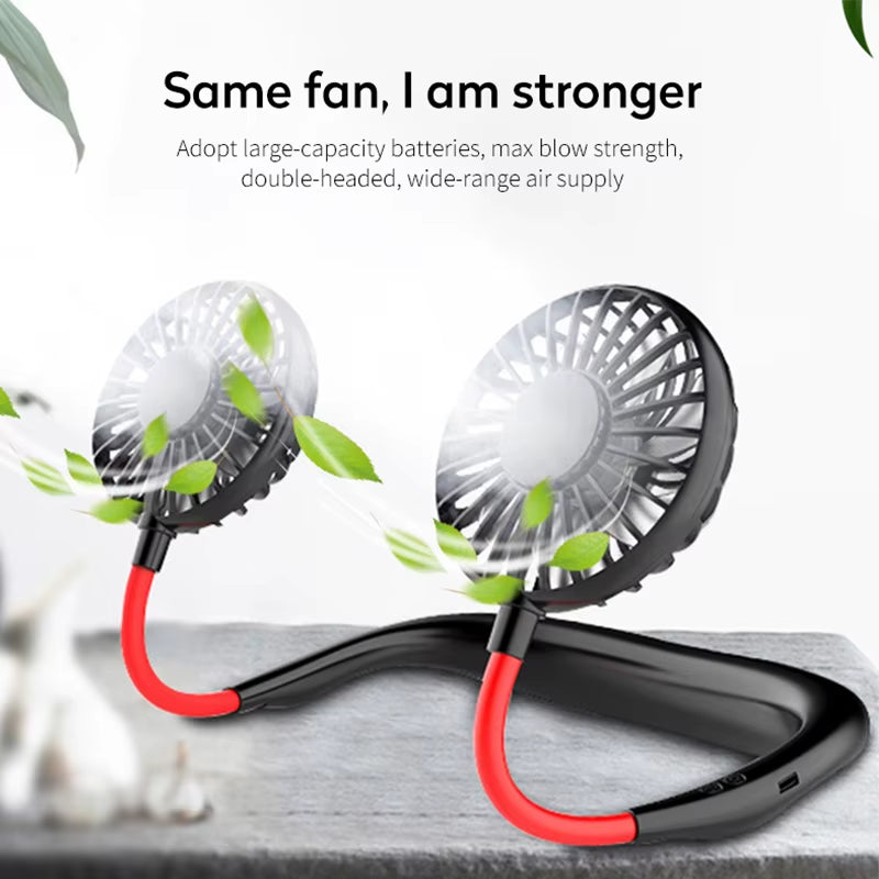 Neck Fan Portable Face USB Hands-Free Mini Wearable Sports Handheld Cooling Small New Fans