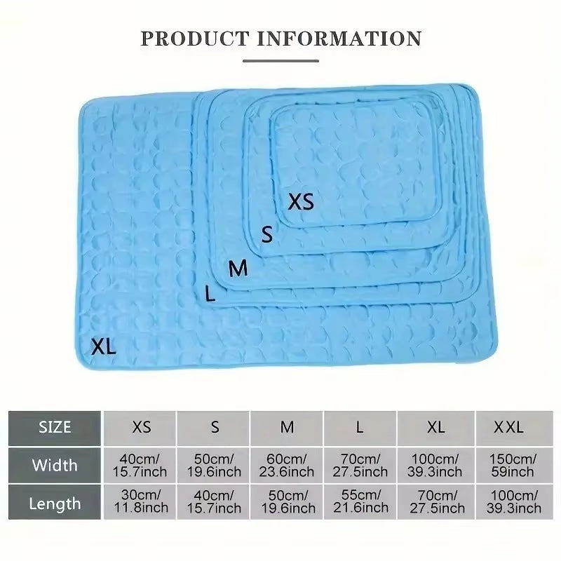Pet Self Cooling Mat, Ice Silk, Cooling Pad for Dogs and Cats, Ideal for Pet Beds, Kennels, Couches and Floors