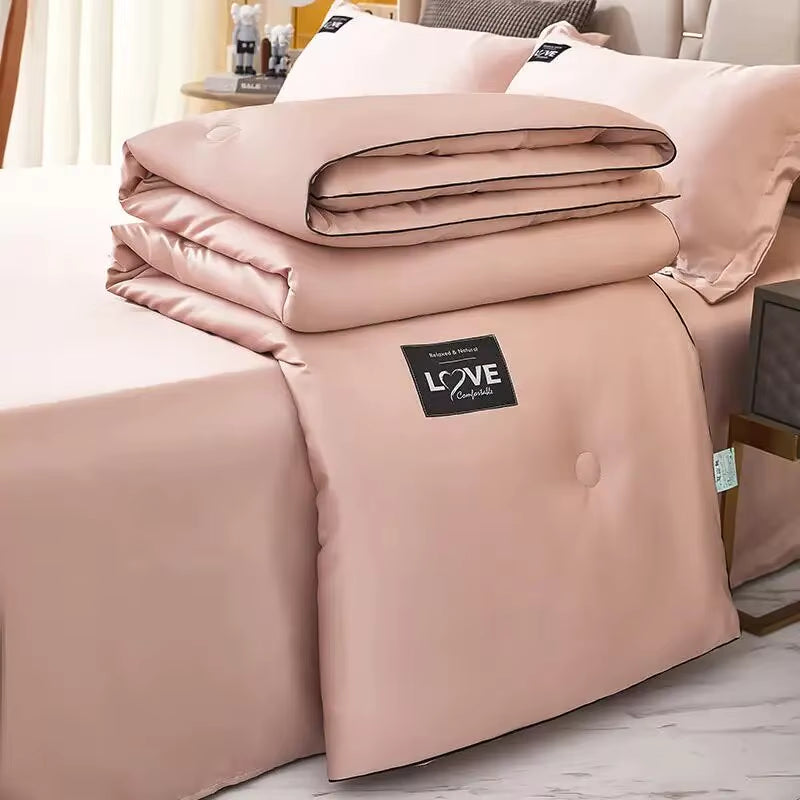 Fiber Summer Cooling Air Conditioning Blanket Skin Friendly Washed Quilt with Thickened Core Air Conditioner Cooled in Summer