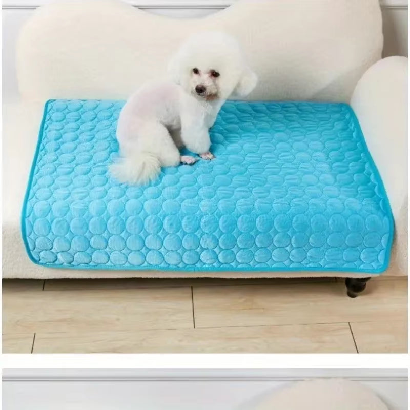 Pet Self Cooling Mat, Ice Silk, Cooling Pad for Dogs and Cats, Ideal for Pet Beds, Kennels, Couches and Floors