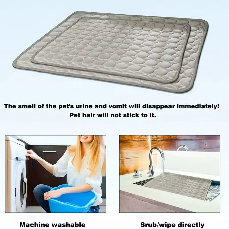 Pet Self Cooling Mat, Ice Silk, Cooling Pad for Dogs and Cats, Ideal for Pet Beds, Kennels, Couches and Floors