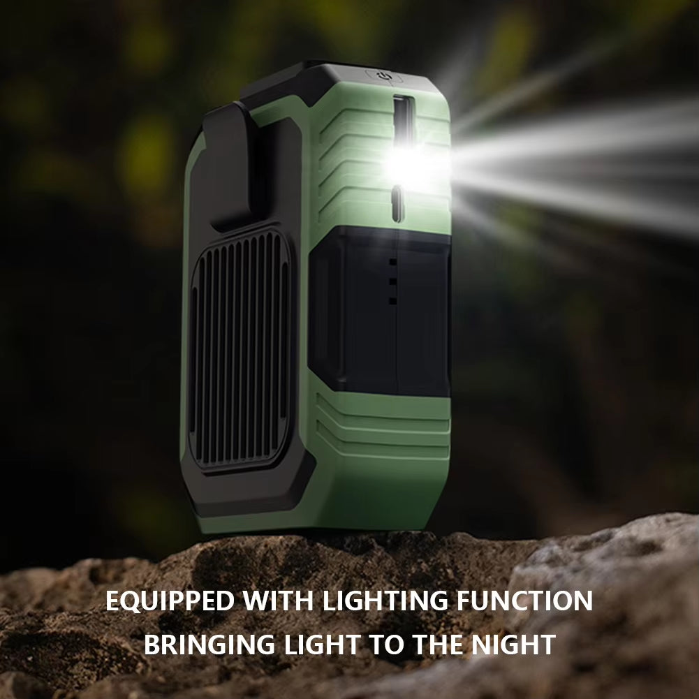 Wearable Personal Fan Portable Mini Waist Fan 4000Mah 3 Speed USB Rechargeable Waist Clip Fan Emergency Mobile Power for Outdoor