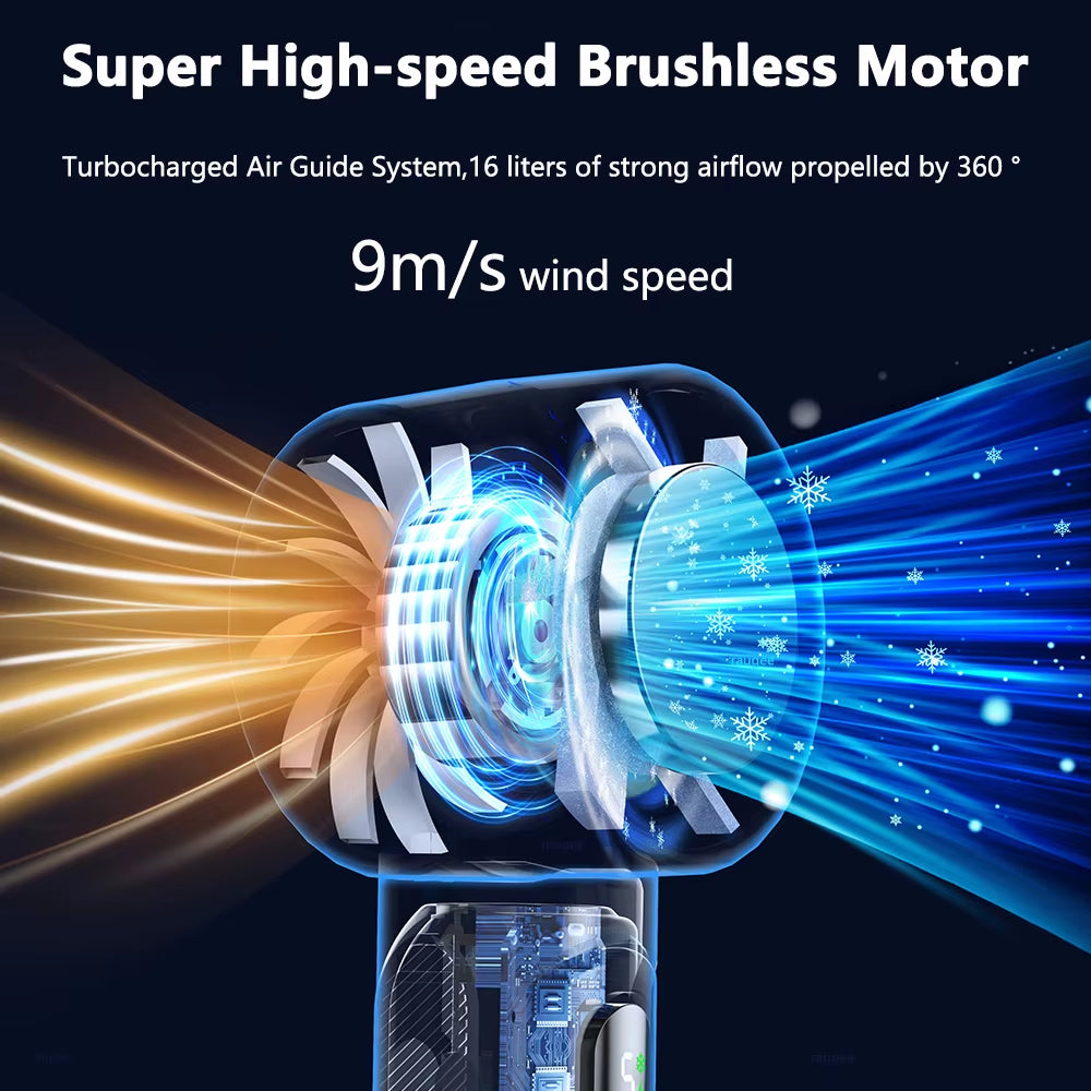 Portable Handheld Turbo Fan Folding Mini Portable Hand Fan USB Rechargeable 4000Mah Battery Electric Cooling Fan Mini Fan Cooler