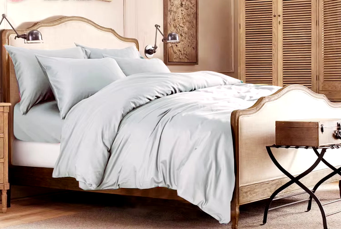 Nature Linen Bedding Set, Flat Bed Sheet and Pillowcase, Nordic Pure Flax White Soft Sheet Set