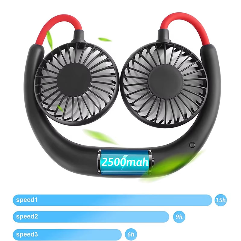 Neck Fan Portable Face USB Hands-Free Mini Wearable Sports Handheld Cooling Small New Fans