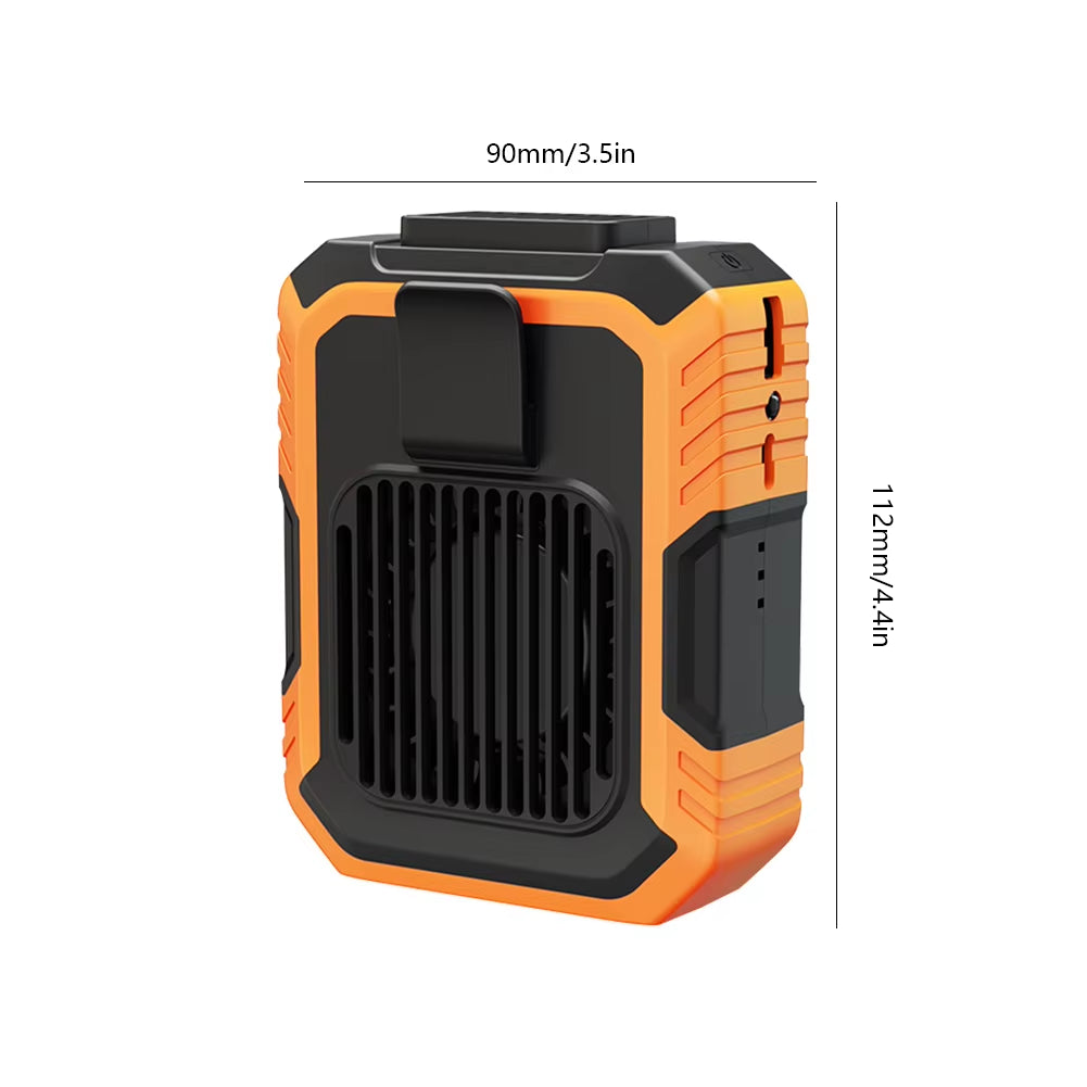 Wearable Personal Fan Portable Mini Waist Fan 4000Mah 3 Speed USB Rechargeable Waist Clip Fan Emergency Mobile Power for Outdoor
