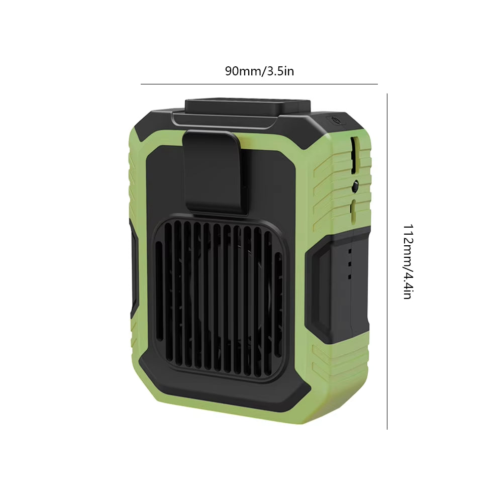 Wearable Personal Fan Portable Mini Waist Fan 4000Mah 3 Speed USB Rechargeable Waist Clip Fan Emergency Mobile Power for Outdoor