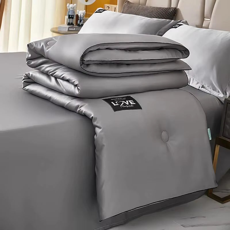 Fiber Summer Cooling Air Conditioning Blanket Skin Friendly Washed Quilt with Thickened Core Air Conditioner Cooled in Summer