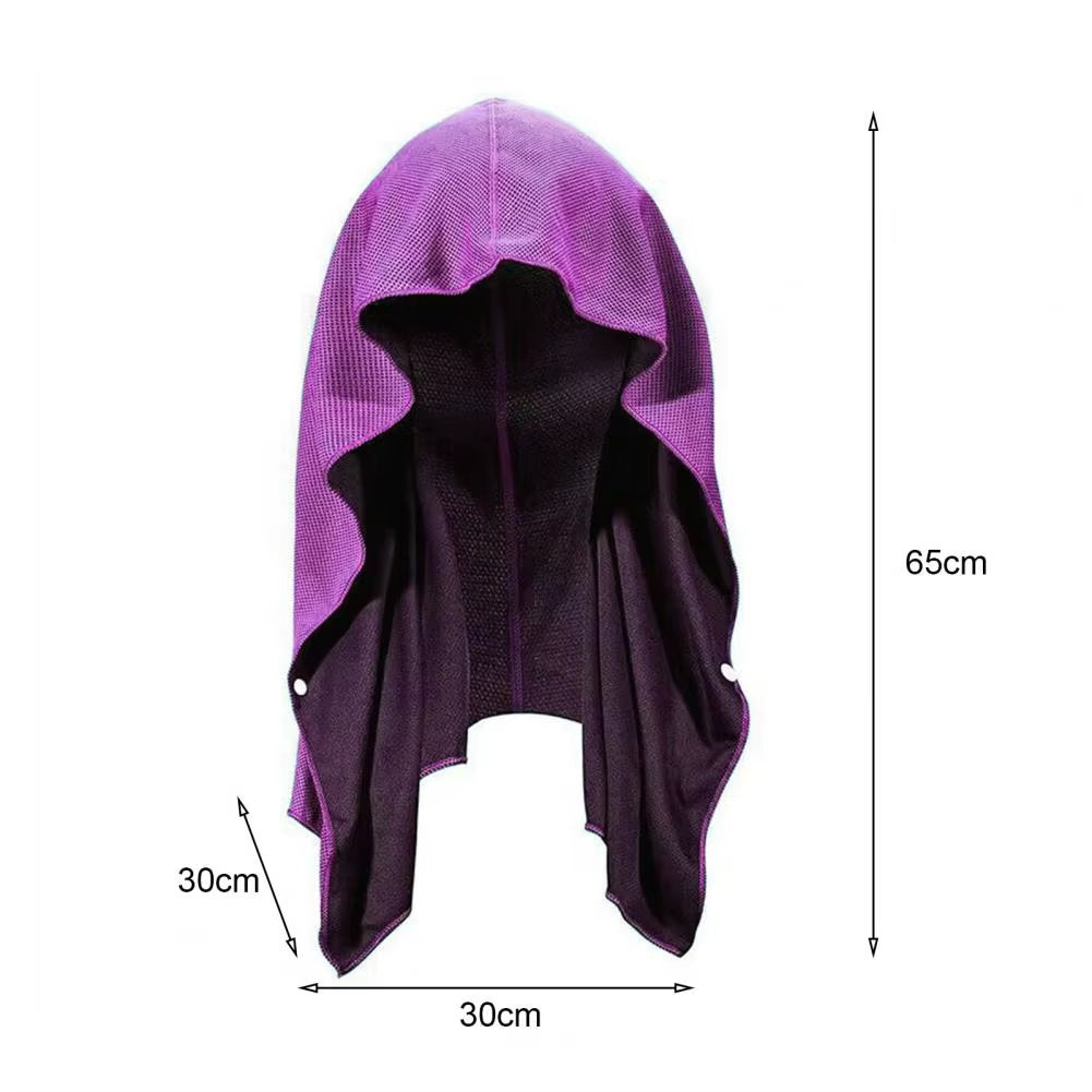 Cooling Towel Quick-Drying Cooling Hoodie Towels Sweat Absorption Sun Protection for Sports Outdoor Activities Summer Heat
