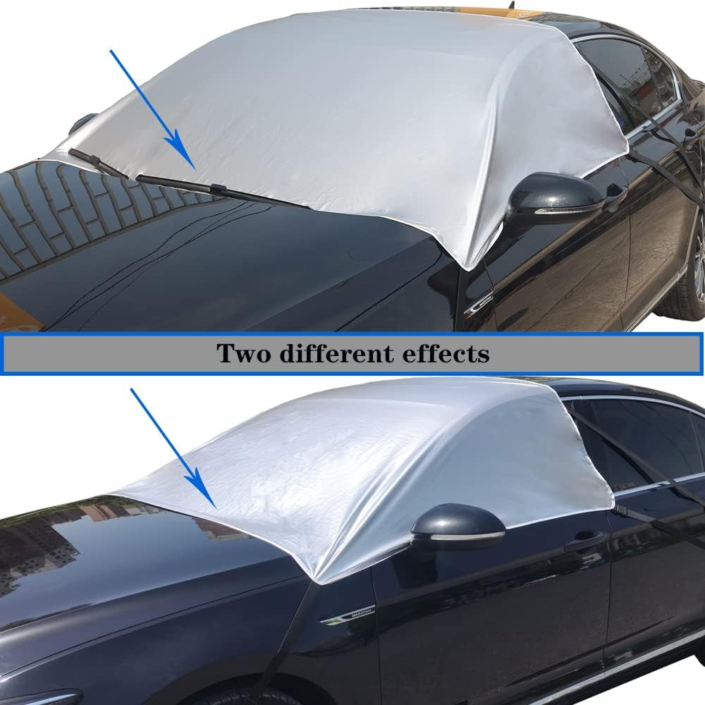 Car Windshield Sun Shade Foldable Front Window Sun for UV Rays & Sun Heat Protection Waterproof Exterior Car Accessories Windshield Cover for Ice and Snow(Wss001Silver)