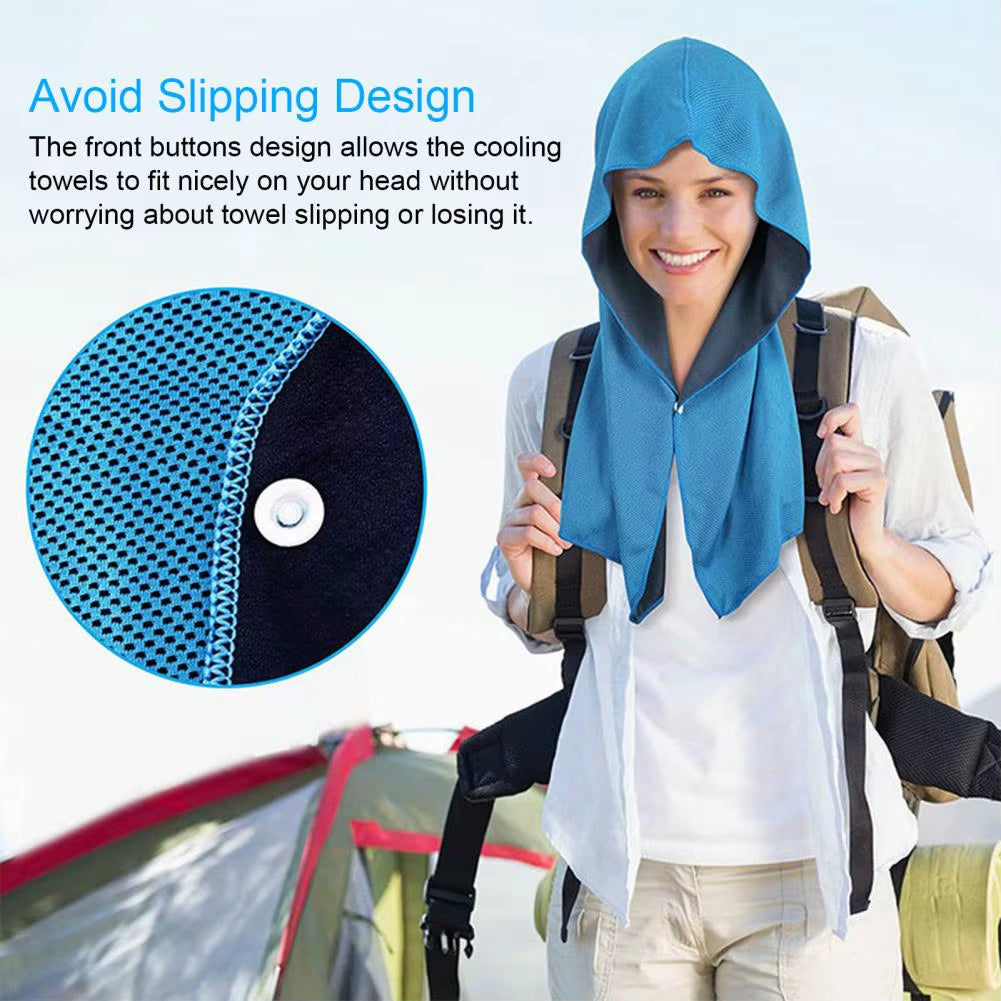 Cooling Towel Quick-Drying Cooling Hoodie Towels Sweat Absorption Sun Protection for Sports Outdoor Activities Summer Heat