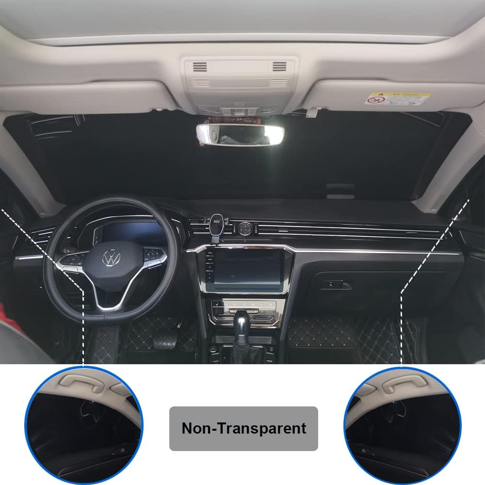 Car Windshield Sun Shade Foldable Front Window Sun for UV Rays & Sun Heat Protection Waterproof Exterior Car Accessories Windshield Cover for Ice and Snow(Wss001Silver)