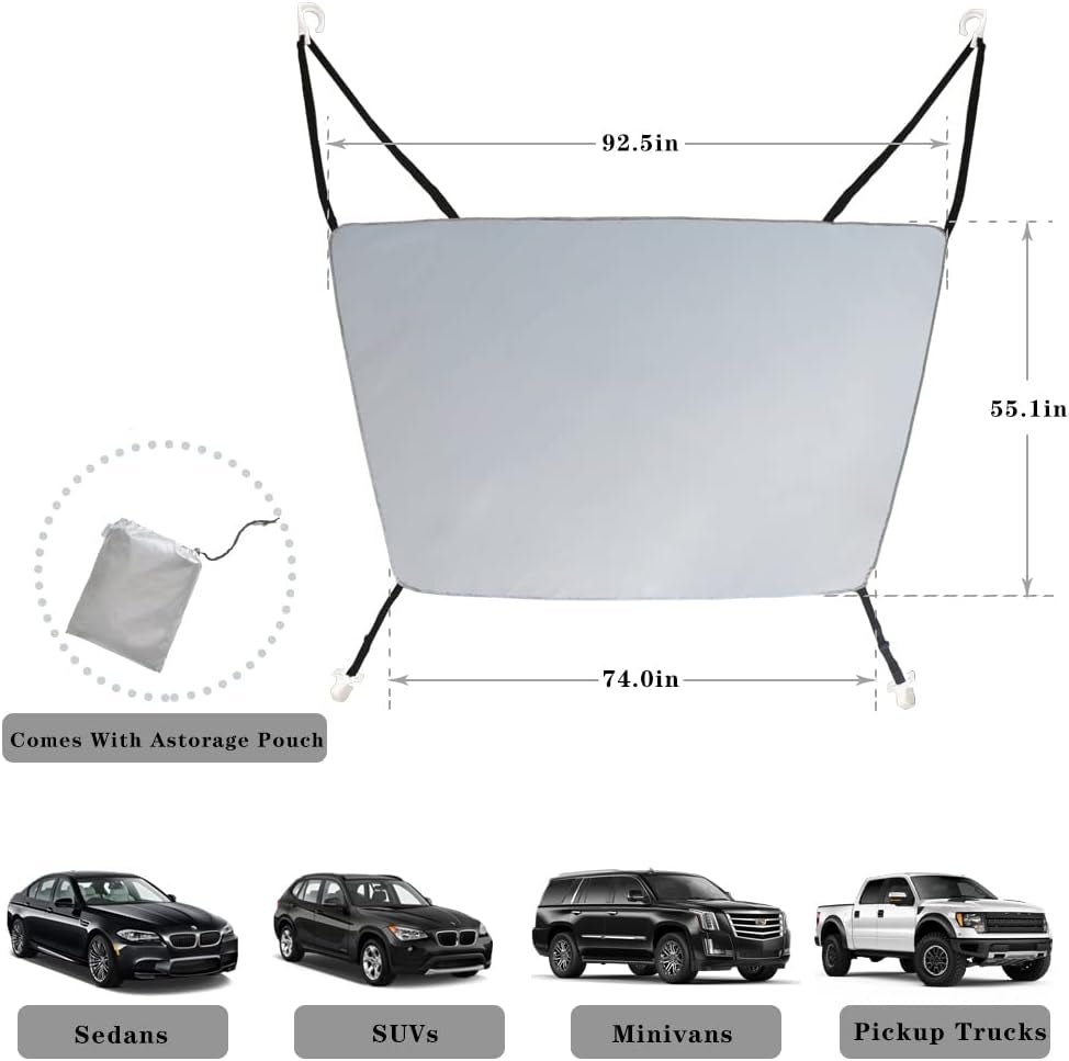 Car Windshield Sun Shade Foldable Front Window Sun for UV Rays & Sun Heat Protection Waterproof Exterior Car Accessories Windshield Cover for Ice and Snow(Wss001Silver)