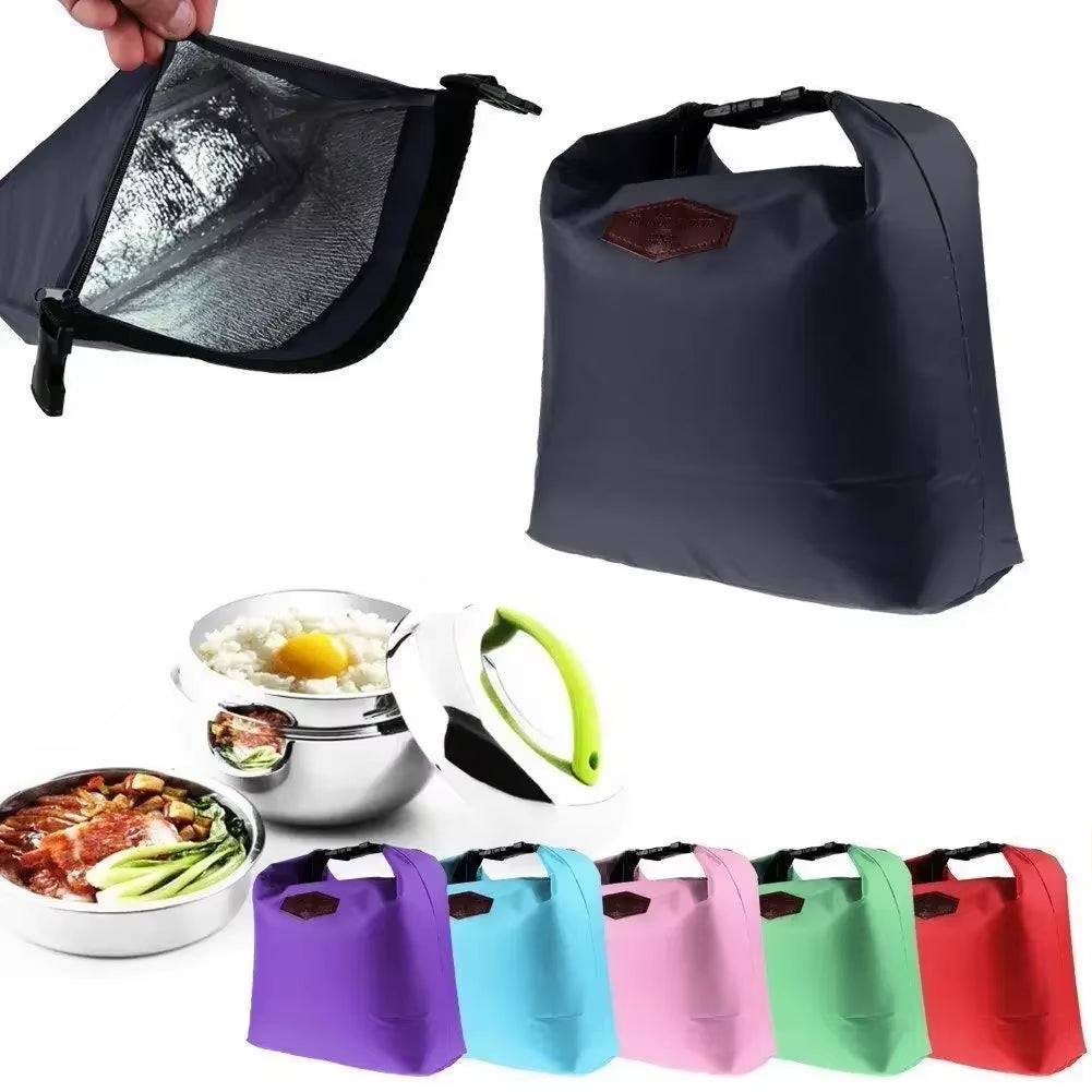 Thermal Insulated Lunch Bag Portable Oxford Cloth Cooler Lunchbox Storage Bag Carry Picinic Food Tote Insulation Package 1Pc