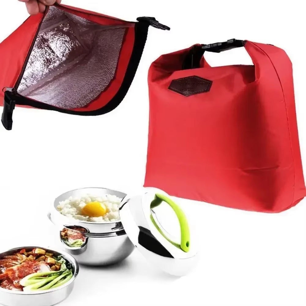 Thermal Insulated Lunch Bag Portable Oxford Cloth Cooler Lunchbox Storage Bag Carry Picinic Food Tote Insulation Package 1Pc