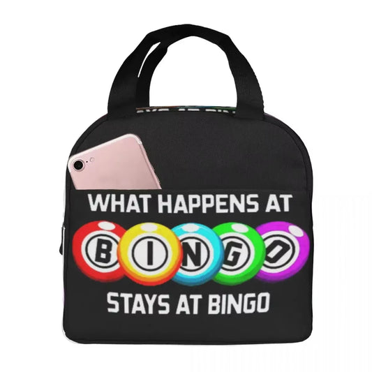 What Happens at Bingo Insulated Lunch Bags Leakproof Picnic Bags Thermal Cooler Lunch Box Lunch Tote for Woman Children School