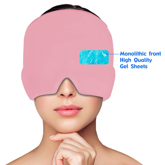 Migraine Relief Hat Headache Hat Gel Hot Cold Therapy Ice Cap for Relieve Pain Ice Hat Eye Mask Stress Pressure Pain Relief