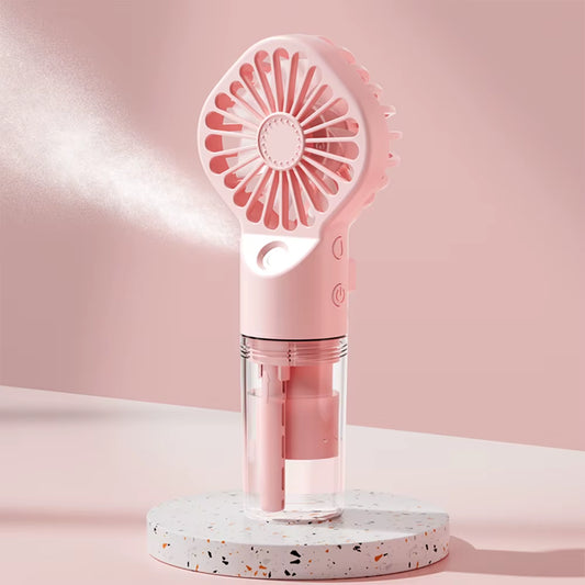 Portable Humidifier Fan Handheld Mist Fan Portable USB Mini Handheld Fan with Water Humidifier Rechargeable Mini USB Hand Fans