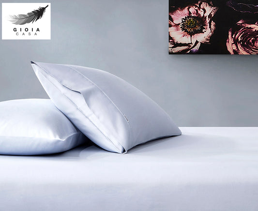 Bamboo Cotton Blend 400 Thread Count Luxurious Sateen Fitted Bed Sheet Set - Silver - Single Size