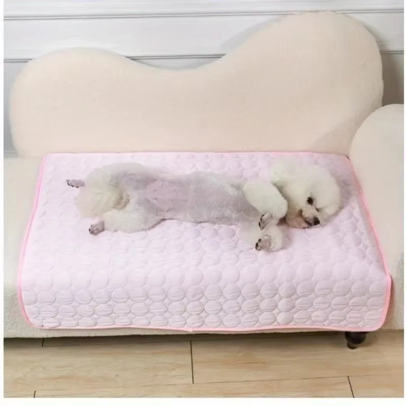 Pet Self Cooling Mat, Ice Silk, Cooling Pad for Dogs and Cats, Ideal for Pet Beds, Kennels, Couches and Floors